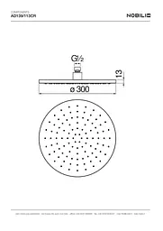 Верхній душ Nobili Components (AD139-113CR), Хром - мініатюра 3