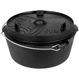 Казан-жарівня чавунна Petromax Dutch Oven ft12 плоске дно 10.8 л (1017-ft12-t)
