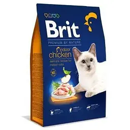 Сухий корм Brit Premium Cat by Nature Indoor для котів які живуть у приміщенні з куркою 8 кг
