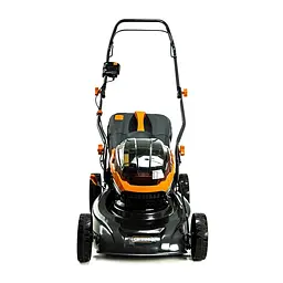 Газонокосарка акумуляторна GTM BLM42 KIT (42 см, 25-75 мм, 45 л, BL, 18+18 В, комплект) - мініатюра 2
