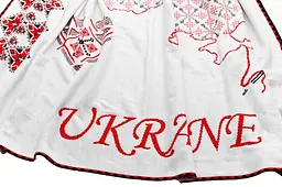 Плед Прованс Вишиванка 100х150 см білий з червоним (27842) - мініатюра 4