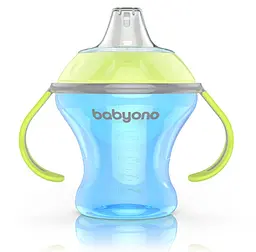 Чашка-непроливайка BabyOno Natural Nursing з м'яким носиком, 180 мл, блакитний (1456) - мініатюра 2
