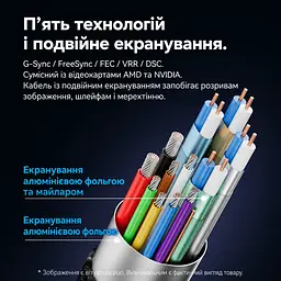 Відеокабель Vention CGWHG USB-C - DisplayPort 2.1 16K 30 Гц 1,5 м сірий (CGWHG) - мініатюра 6