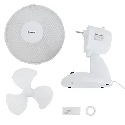 Настільний вентилятор маленький білий електровентилятор на стіл 30W "Domotec MS-1624" - мініатюра 4