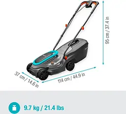Газонокосарка електрична Gardena PowerMax 32/1200 G2 14633-20 (32 см, 30 л, 1200 Вт, 9.7 кг) - мініатюра 2