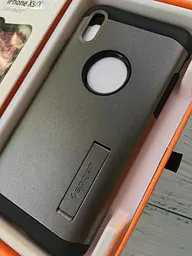 Чохол протиударний із підставкою Spigen Slim Armor 065CS24541 для iPhone XS Max (6.5") Gun Metal - мініатюра 6
