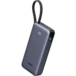 УМБ Ugreen 25000mAh 45W PD/QC, USB-A,USB-С IN/OUT, with built in USB-C cable (PB536) Gray - мініатюра 2