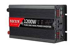 Інвертор Чистий синус 1200W, 12В в 220В, Перетворювач напруги, підходить для газових котлів, холодильників та будь-яких інших домашніх електроприладів. - мініатюра 4