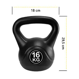 Гиря вінілова Cornix 16 кг XR-0432 Black - мініатюра 2