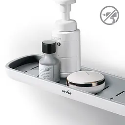 Полиця велика МВМ My Home BP-18 клейка біла з сірим (BP-18 WHITE/GRAY) - мініатюра 4