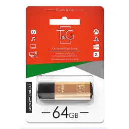 Флеш накопичувач USB 64Gb T&G Vega TG121, Gold, USB 2.0 (TG121-64GBGD) - мініатюра 2