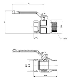 Кран кульовий Icma 1" 1/2 прямий №352 (87352AH11) - мініатюра 4