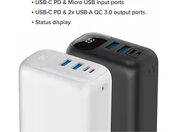 Зовнішній акумулятор (Power Bank) Canyon PB-301 30000mAh White (CNE-CPB301W) - мініатюра 6