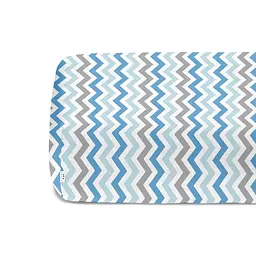Простирадло Cosas на резинці 80х160 grey zigzag cs1, синій (ZigGreyBlue_80х160х20) - мініатюра 5