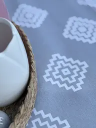 Ранер доріжка Ecotton DUCK 45x170 см для обіднього столу водовідштовхувальна сірого кольору геометрія (25147) - мініатюра 2