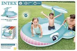 Басейн Intex 57440 NP "Кіт" (4) від 2 років, з розпилювачем, розмір 201х196х91 см, 200 л, у коробці - мініатюра 2