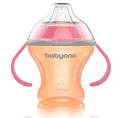 Чашка-непроливайка BabyOno Natural Nursing з м'яким носиком, 180 мл, помаранчевий (1456)