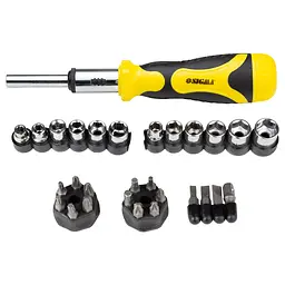 Викрутка Sigma з реверсом + насадки торцеві 1/4" 27шт CrV 4002121 - мініатюра 8