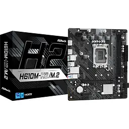 Материнська плата ASRock H610M-H2/M.2 (1700/H610, 2*DDR4, 1xPCIex16, 2xHDMI, 4xSATA, M.2, GLan, 7.1ch, mATX) - мініатюра 5