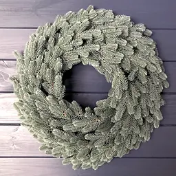 Вінок хвойний різдвяний Hvoya Traditional литий блакитний 60 см - мініатюра 5