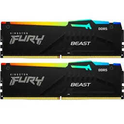 Модуль пам'яті для комп'ютера DDR5 64GB (2x32GB) 6000 MHz Beast RGB Kingston Fury (ex.HyperX) (KF560C36BBEAK2-64)