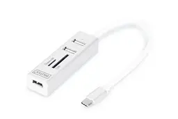 Кардридер алюминиевый Dugutus USB Type-C - 3xUSB-A/SD/MicroSD