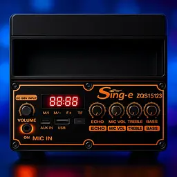 Беспроводная караоке-колонка с двумя микрофонами SPS ZQS15123 - мініатюра 3