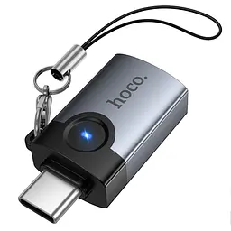 Перехідник Hoco UA46C Type-C Male to USB Female USB3.0 Metal gray