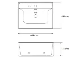 Умивальник VBI Rutino підвісний 60x46 см white VBI-017601 - мініатюра 2