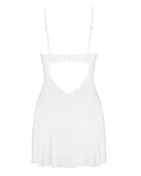 Пеньюар Obsessive Alissium chemise & thong, M/L, мереживний ліф, стрінги в комплекті - мініатюра 5
