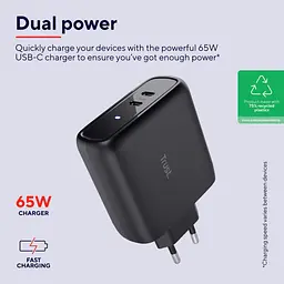 Зарядний пристрій Trust Maxo 65Вт, 2xUSB-C PD, чорний (25380_TRUST) - мініатюра 10