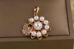 Кулон Xuping Jewelry весна з перлинами 2,8 см золотистий