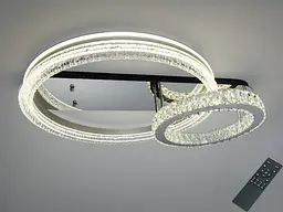 Стельова LED люстра Diasha A8811/600+400B два кільця 120 Вт хром