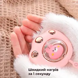 Міні обігрівач для рук Зайчик на акумуляторі Рожевий (90710001) - мініатюра 7