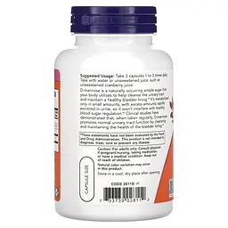 D-манноза NOW D-Mannose 500 mg, 120 вегакапсул - мініатюра 3