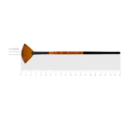 Пензель синтетика віялова Flame 1368FN №2 коротка ручка ROSA (4823098533238)