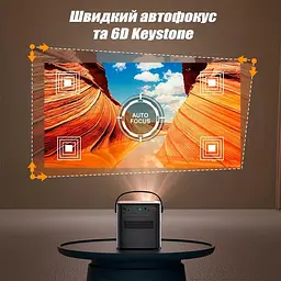 Проектор BYINTEK U80 Max портативний DLP акумулятор 15000 mAh WiFi Android 11 FullHD 1080 4K - мініатюра 3