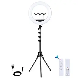 Кільцева LED лампа Puluz PKT3102EU 18 + штатив 1.8 м