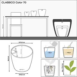 Вазон Lechuza Classico Color 70 пісочно-коричневий (13423) - мініатюра 4