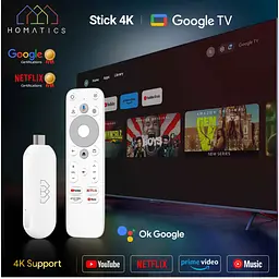 HOMATICS 4K TV Stick Netflix Google Certified 2GB LPDDR4 32G ROM Amlogic S905Y4 Support Dolby Atmos H.265 2T2R Wifi Google box - мініатюра 2