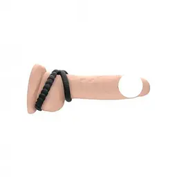 Кільце ерекційне подвійне Dorcel DUAL RING силіконове 45 мм Чорне - мініатюра 2