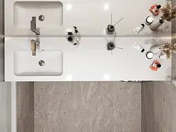 Умивальник Miraggio DELLA 1900 L (8813772) Miramarble, Глянцевий, Накладний, Білий - мініатюра 7
