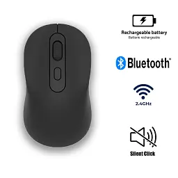 Бездротова аккумуляторна мишка M520 2,4 ГГц + BT5.2 1600DPI Black  - мініатюра 3