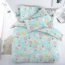 Комплект постільної білизни Ecotton полуторний 147х210 см дитячий блакитний Повітряні кульки (22814) (13324-1567)