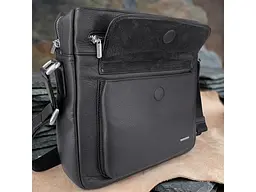 Чоловіча шкіряна сумка New Contatto 9058G-26 чорна 26×27×8 см TONY PEROTTI sum0029104 - мініатюра 8
