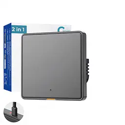 Вимикач Wi-Fi механічний Tuya RF433 EU Wi-Fi на одну лінію Сірий - мініатюра 3