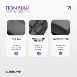 Масажний ролер EasyFit Solid Grid Roller Mini 30 см чорний - мініатюра 4