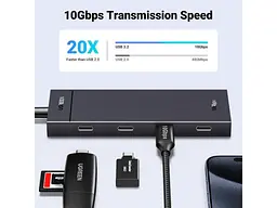 USB-хаб UGREEN CM806 USB-C to 4xUSB-C 3.2 Gen2 Black (35584) - мініатюра 7