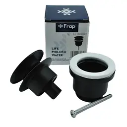Донний клапан Frap F62-7 натискний, 1 1/4", чорний, Чорний матовий - мініатюра 2
