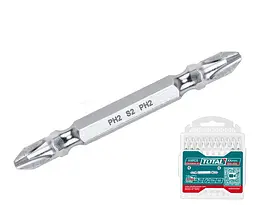 Викрутні насадки TOTAL TAC16PH233, PH2+PH2, 65 мм, 10 шт. (7090269)